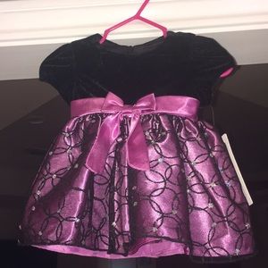 Black and fuschia infant formal dress